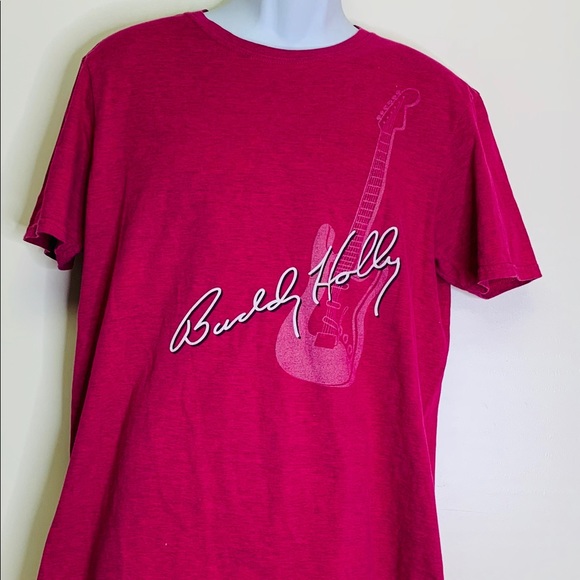 Gildan Tops - Gildan Soft Style Pink Buddy Holly T-Shirt Size LG